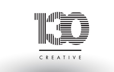 130 Black and White Lines Number Logo Design.