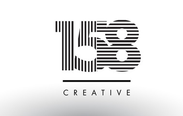Obraz premium 158 Black and White Lines Number Logo Design.