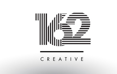162 Black and White Lines Number Logo Design.
