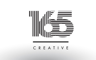 165 Black and White Lines Number Logo Design.