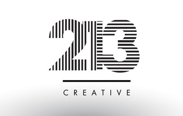 Obraz premium 213 Black and White Lines Number Logo Design.