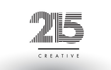 215 Black and White Lines Number Logo Design.