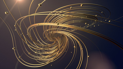 Abstract 3d rendering gold jewelry