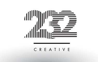 Fototapeta premium 232 Black and White Lines Number Logo Design.
