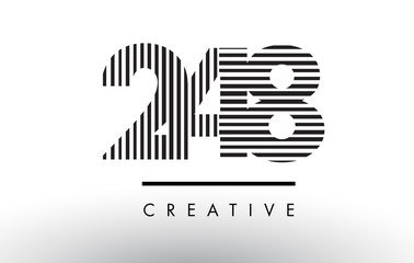 248 Black and White Lines Number Logo Design.