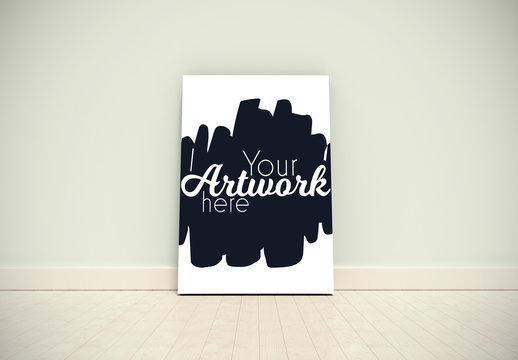 Large Canvas Leaning Against a Wall Mockup