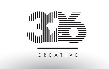 326 Black and White Lines Number Logo Design.