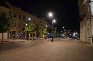 Fototapeta na wymiar Warsaw at night. Old town