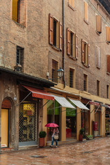 Naklejka na ściany i meble General view of the downtown streets Bologna italy