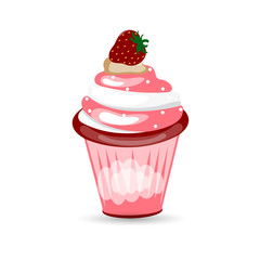 Icon of a cake with cream on a white background