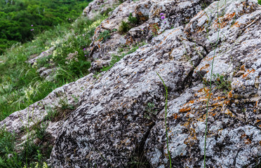 rocky ledges in the mountains