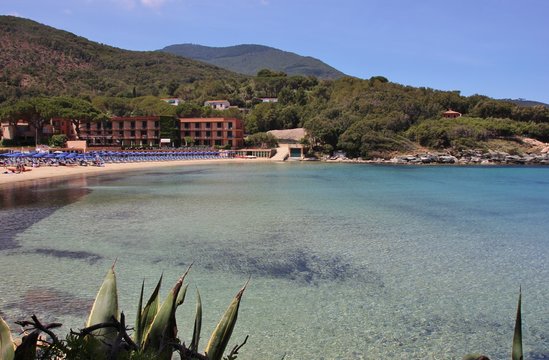 Spartaia Procchio beach in Elba island, Tuscany, Italy 