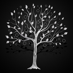Silver tree with circles - 158524768
