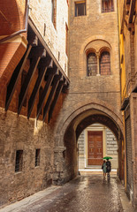 Naklejka premium Narrow street in the old town in Italy