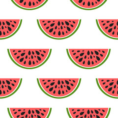 Seamless geometric background with watermelon slices.