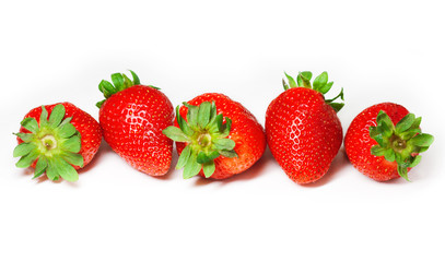 Strawberries on a white background. Strawberry berries are isolated. A group of objects. Isolate
