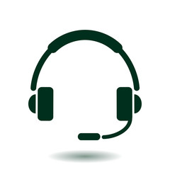 Flat icon of support. Sign the call center. Contact technical support. Call and we will reply to you.