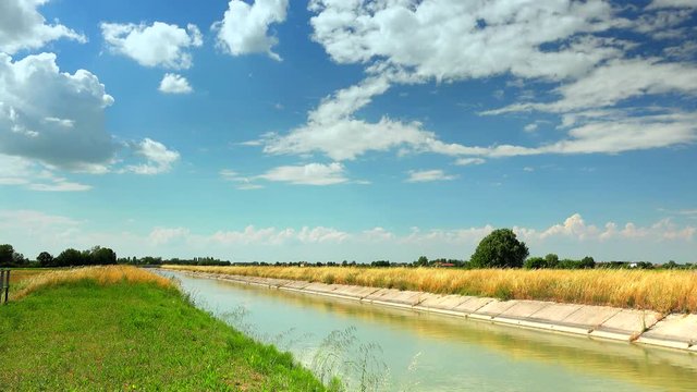 channel for agricultural irrigation in Italian countryside