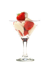 Ice cream with strawberries