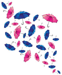 Fototapeta na wymiar Set of colorful umbrellas