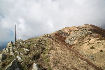 Fototapeta premium Panorama Monte Malpasso, Parco nazionale dell'Appennino Tosco-Emiliano; View from the summit Canuti