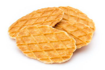 Sweet waffle on the white background.