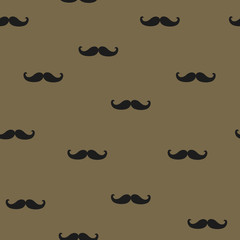 Mustache seamless pattern. Wrapping paper.Hand drawn vector background.