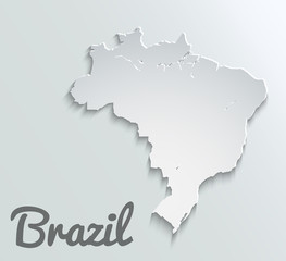 Map of Brazil. Abstract vector paper map