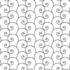 Vector seamless pattern. Modern stylish texture. Monochrome geometric pattern with spirals