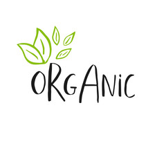 Vector eco, bio green logo or sign. Vegan, raw, healthy food badge