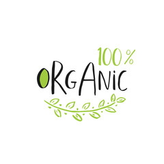 Vector eco, bio green logo or sign. Vegan, raw, healthy food badge