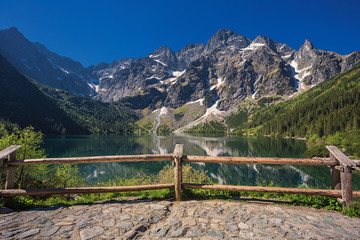 Tatra mountains and Eye of the Sea in Poland - 158529592