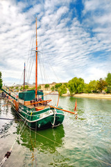 Historical Sailing ship on Seine in Paris, France