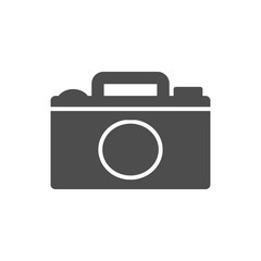 Camera icon isolated on white background, flat style