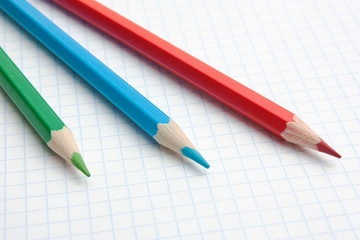 red  green blue pencils