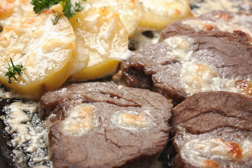 fried potatoes with meat