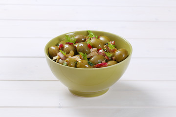 marinated green olives