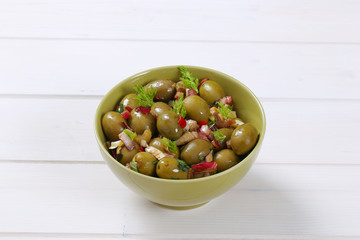 marinated green olives