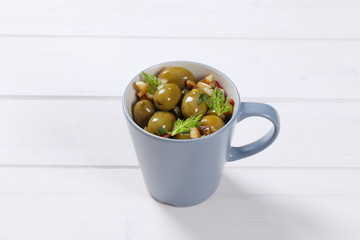 marinated green olives