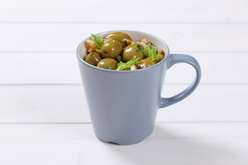 marinated green olives