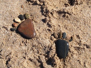 Fototapeta na wymiar Footprint of stone