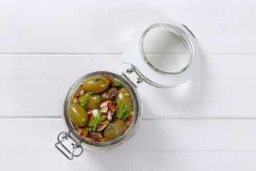 marinated green olives