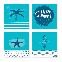 Beautiful summer poster with hand drawn lettering