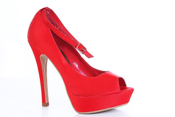 Red high heels. Red sexy high heel shoe. 
