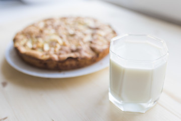 Apple pie and a glass of milk