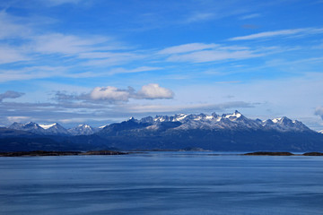 Mountains behind the beagle channel, Ushuaia, Tierra Del Fuego, Argentina