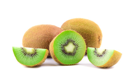 Fototapeta premium Group of kiwi fruit on white