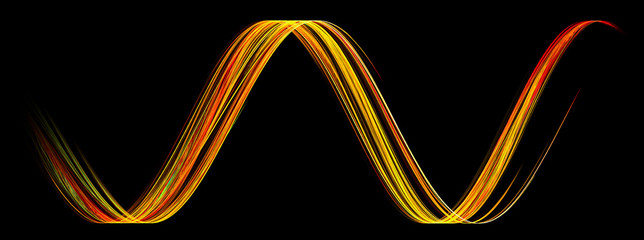 Abstract sinusoid isolated on a black background - obrazy, fototapety, plakaty