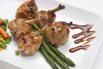 dishes of roast meat