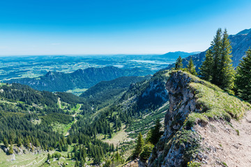 Scenic alpine view from the summit of Aggenstein
